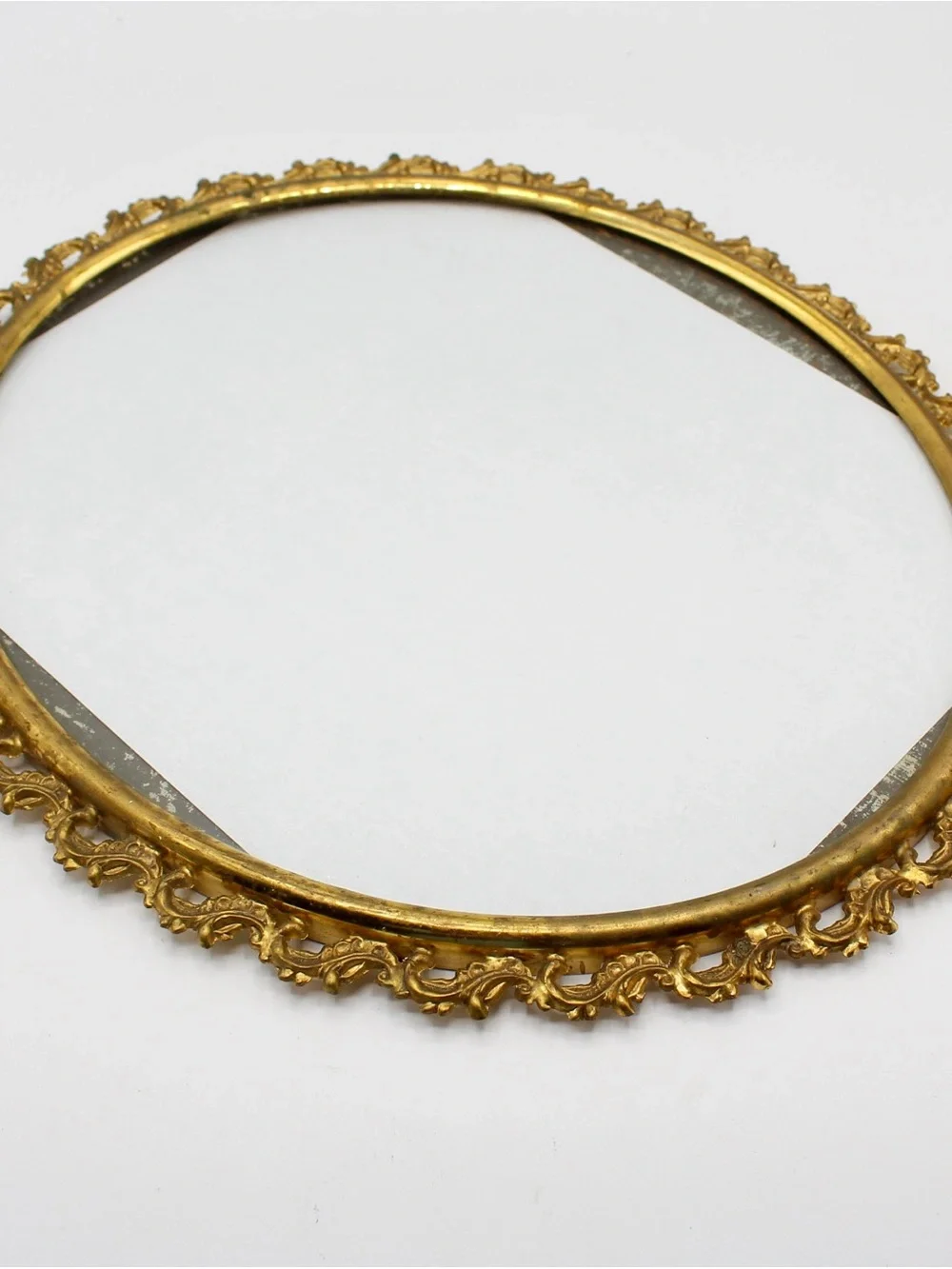 Vintage Ornate Brass Decorative Oval Frame